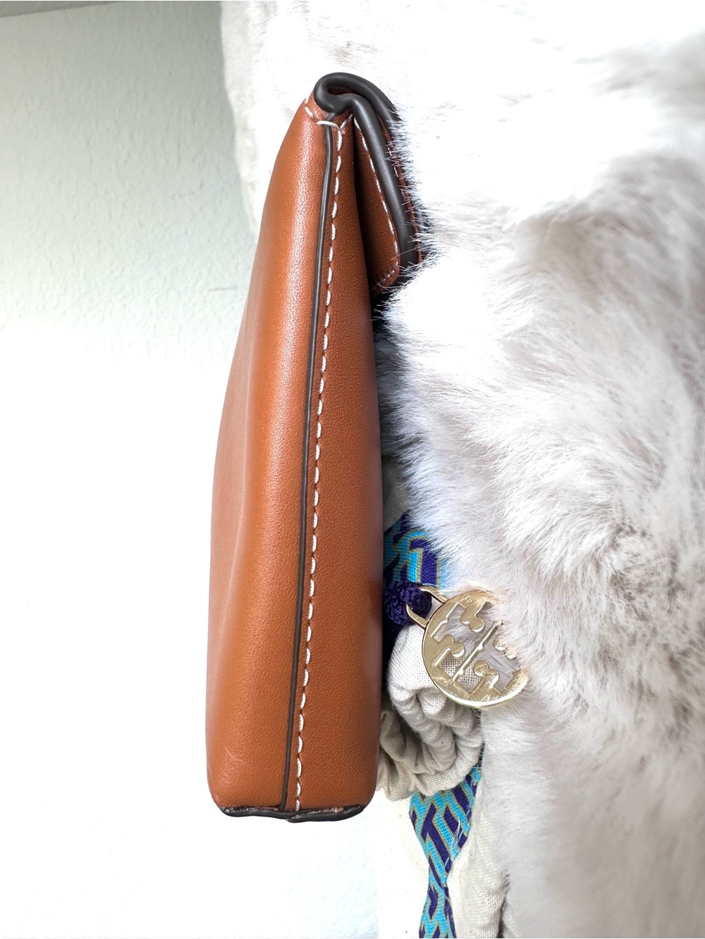 Tory Burch Miller Leather Clutch Brown NEW - Picture 6 of 15